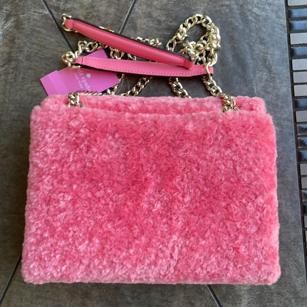 Kate Spade Natalia Foux Fur small flap crossbody
